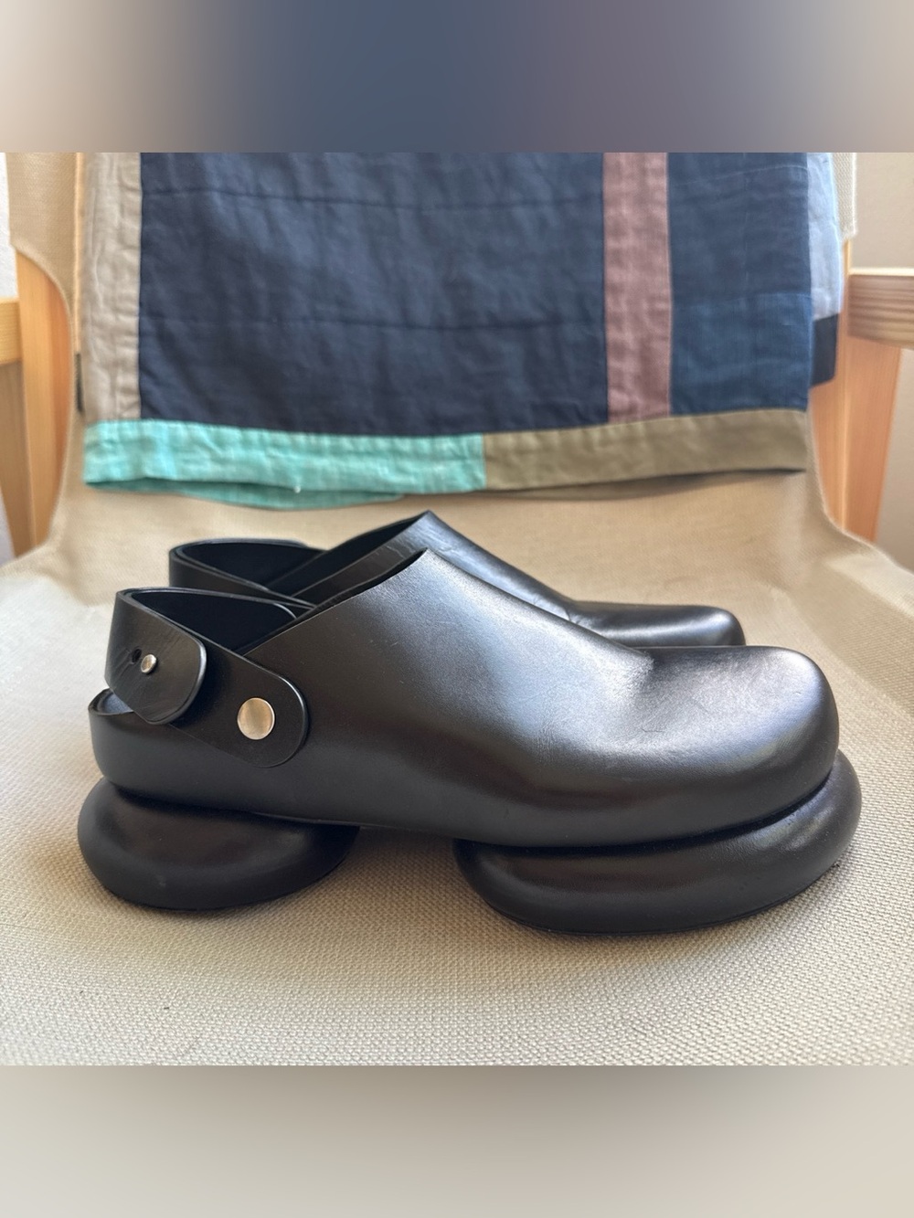 Jil Sander black leather clogs / mules • 38 / USA 7.5 - 8